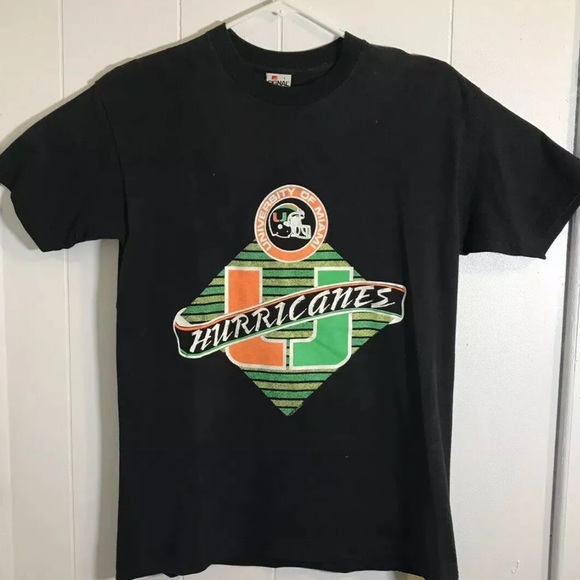 Vintage University of Miami Hurricanes Sz. Large - Picture 1 of 8